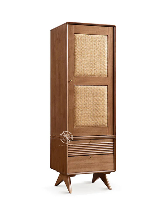 VARIETY-Cherry Single Rattan Door Wardrobe 實木藤織單門衣櫃