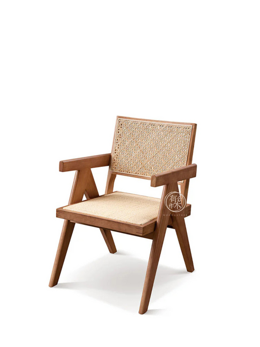 VARIETY-Cherry Rattan Handle Chair 01 實木扶手藤織椅