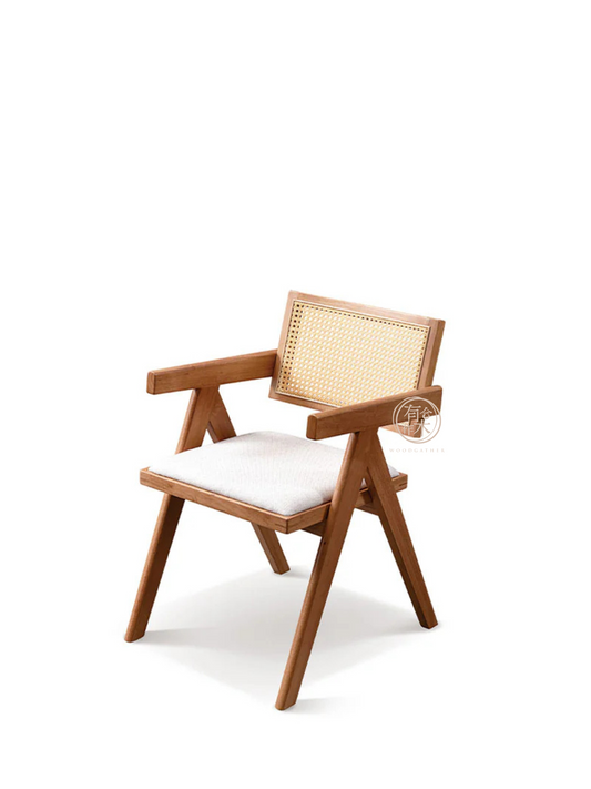 VARIETY-Cherry Rattan Handle Chair 02 實木扶手藤織座墊椅