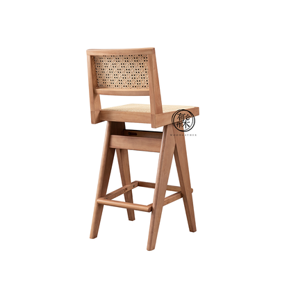 VARIETY-Cherry Rattan Bar Stool 01 solid wood rattan bar chair