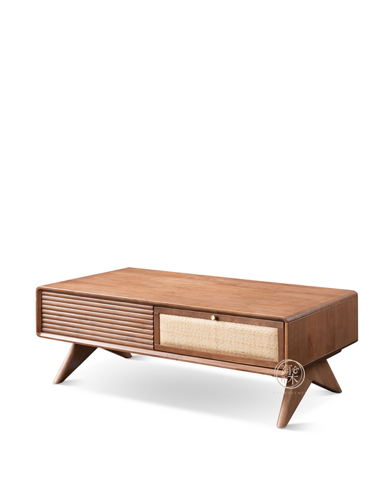 VARIETY-Cherry Rattan Side Table 01 實木藤織茶几