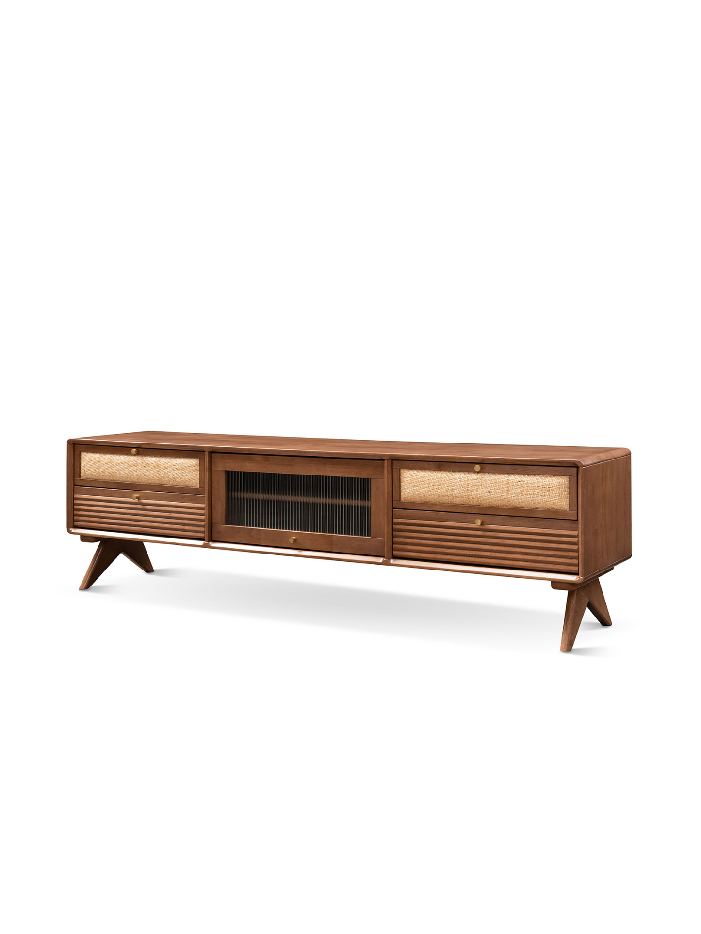 VARIETY-Cherry TV Cabinet 01 solid wood rattan TV cabinet