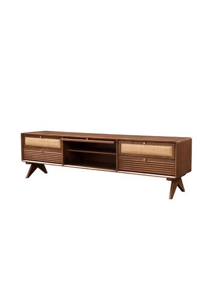 VARIETY-Cherry TV Cabinet 01 solid wood rattan TV cabinet