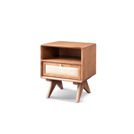 VARIETY-Cherry Nightstand 01 solid wood rattan double bedside table