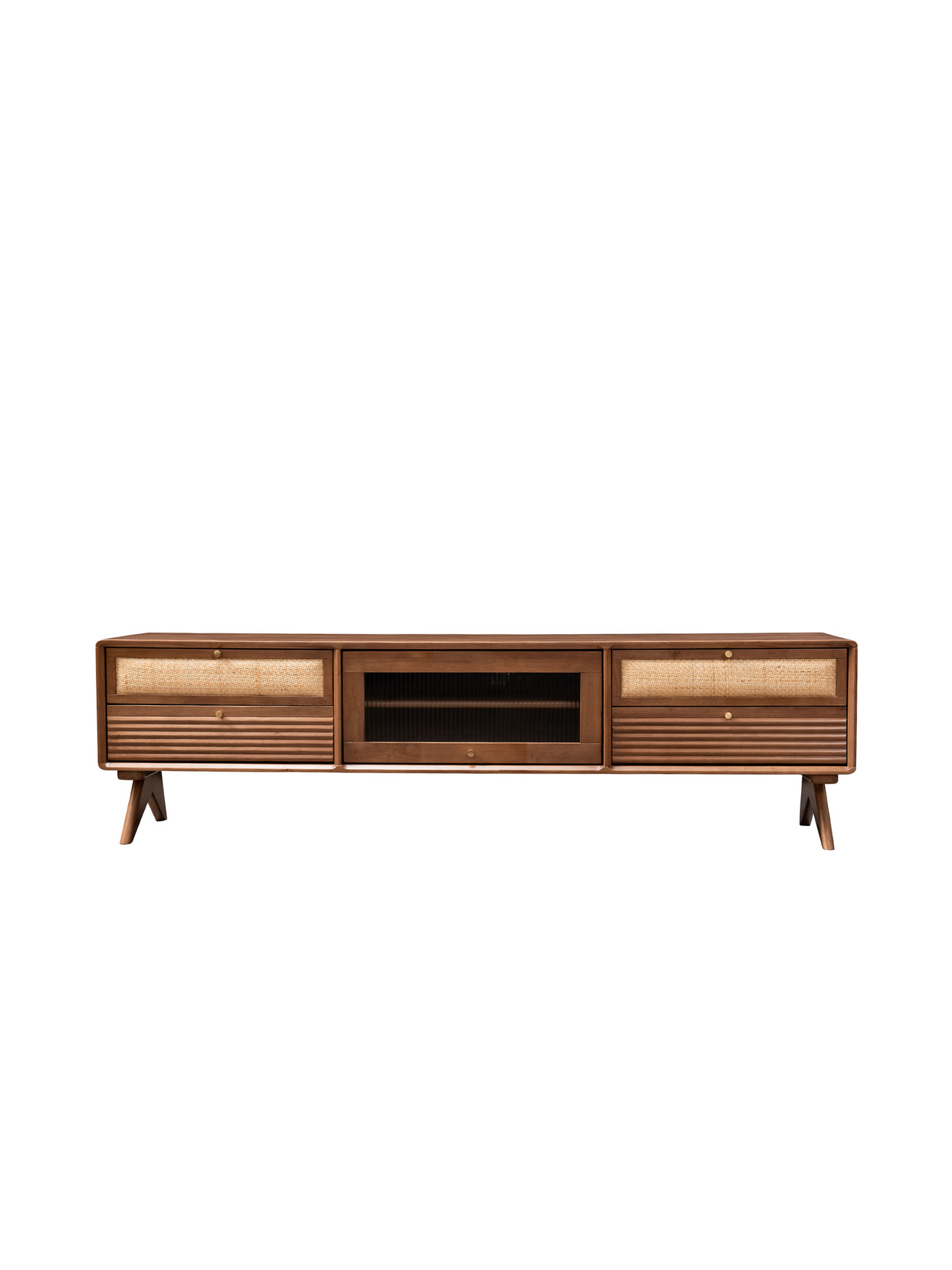 VARIETY-Cherry TV Cabinet 01 solid wood rattan TV cabinet