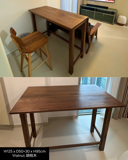 ［訂造案例］Solid Wood Extendable Bar Table 實木伸縮吧枱