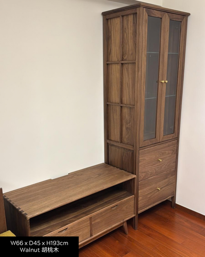 ［訂造案例］DELIGHT Glass Door Sideboard 02 實木玻璃邊櫃