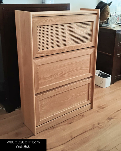 DELIGHT Flip Down Slim Shoe Cabinet 01 solid wood thin shoe cabinet