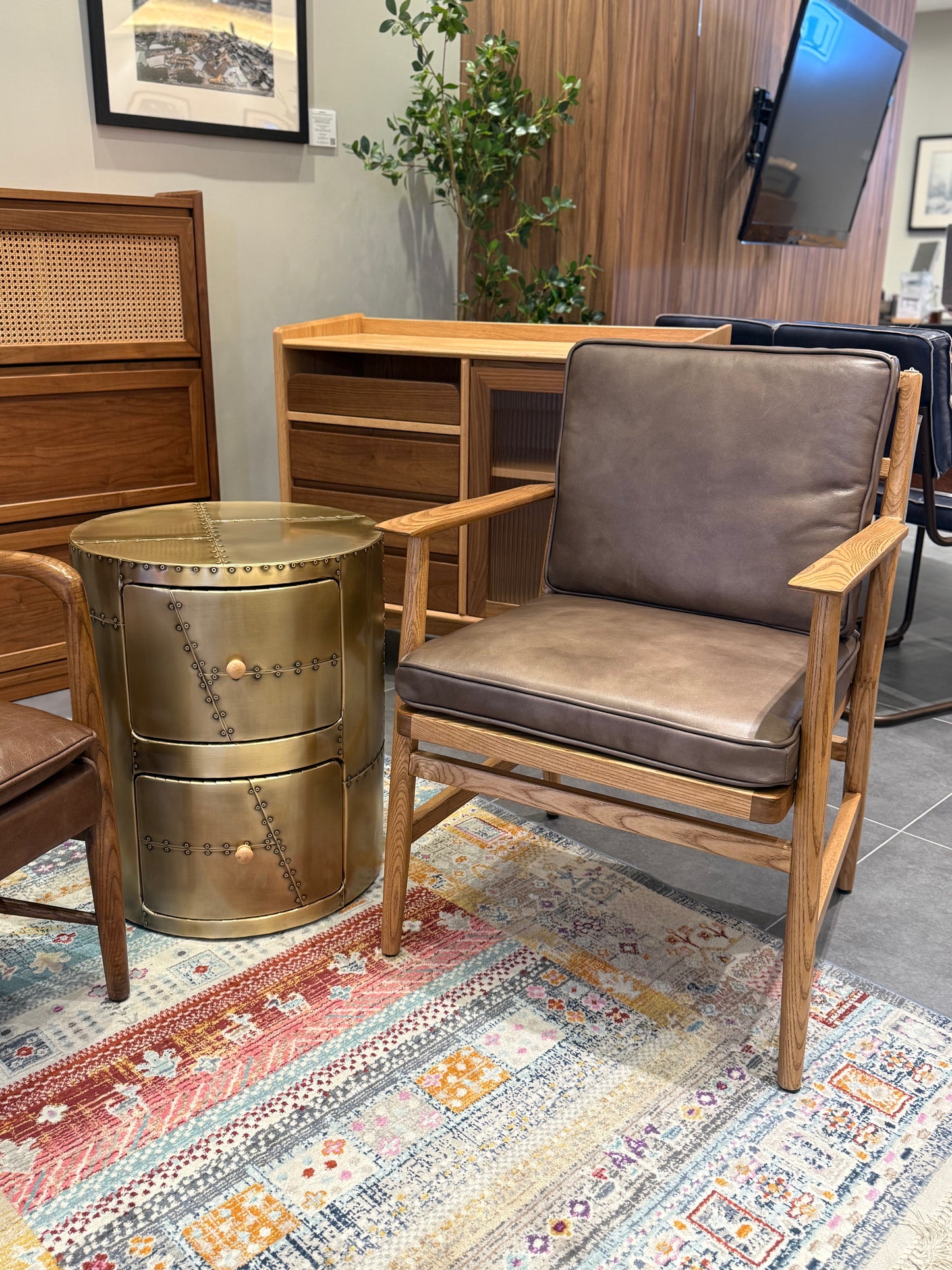 ATELIER Jet Brass Drum Side Table 復古黃銅邊几