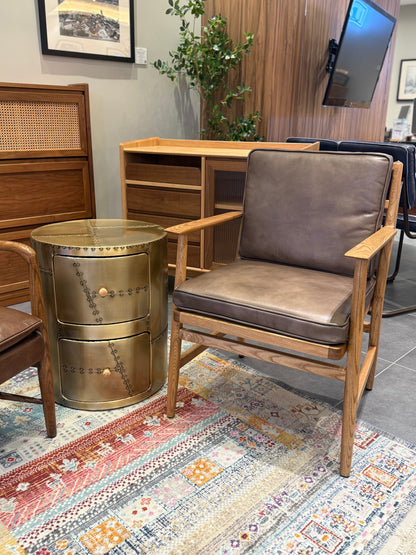 ATELIER Jet Brass Drum Side Table 復古黃銅邊几