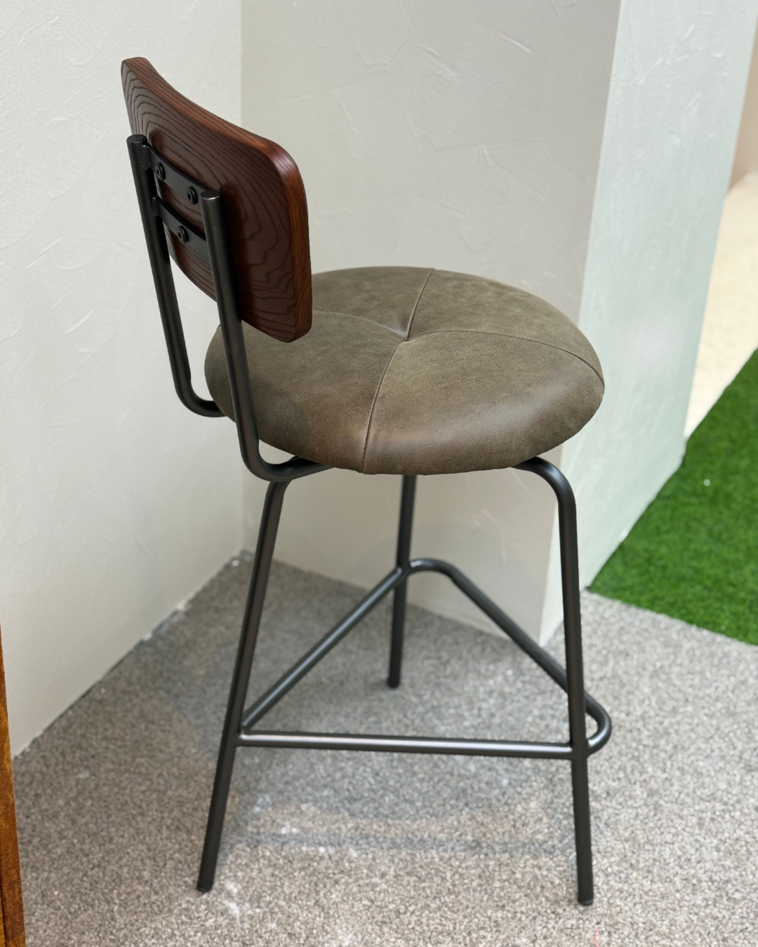 ATELIER Leather Bar Stool 實木真皮鐵藝吧櫈