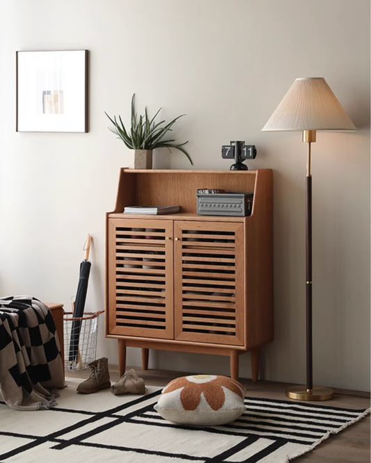 SIMPLY Slatted Shoe Cabinet 實木格柵鞋櫃