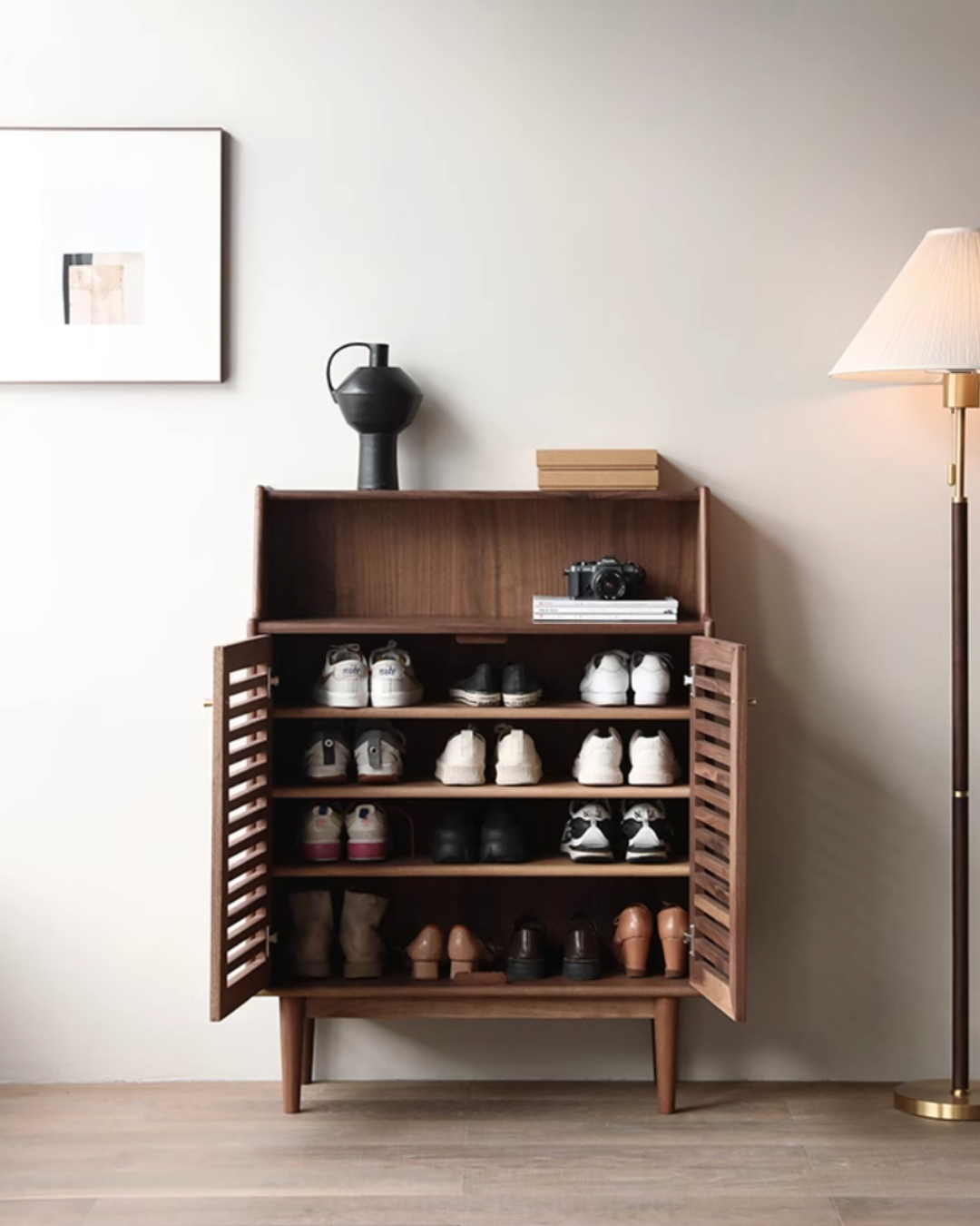 SIMPLY Slatted Shoe Cabinet 實木格柵鞋櫃