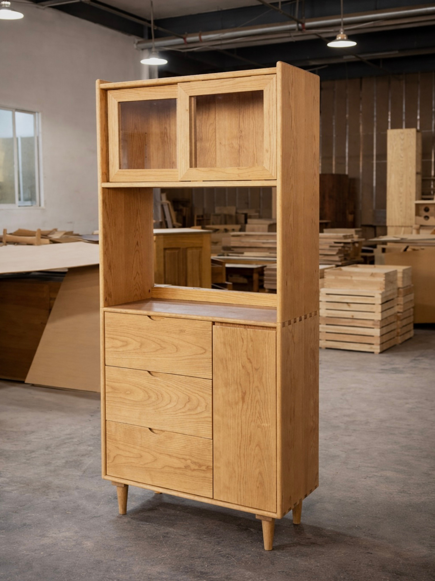 ［訂造案例］實木高餐邊櫃07