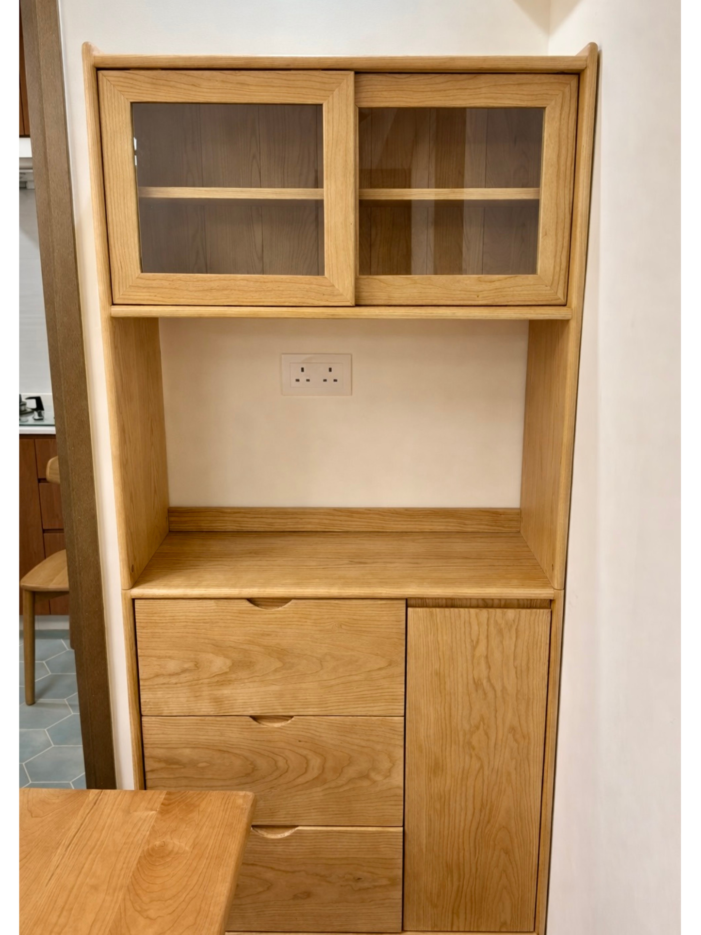 ［訂造案例］實木高餐邊櫃07