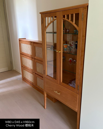 ［訂造案例］DELIGHT Glass Door Sideboard 02 實木玻璃邊櫃