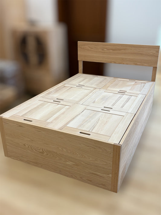 ［訂造案例］實木揭蓋式儲物床架08