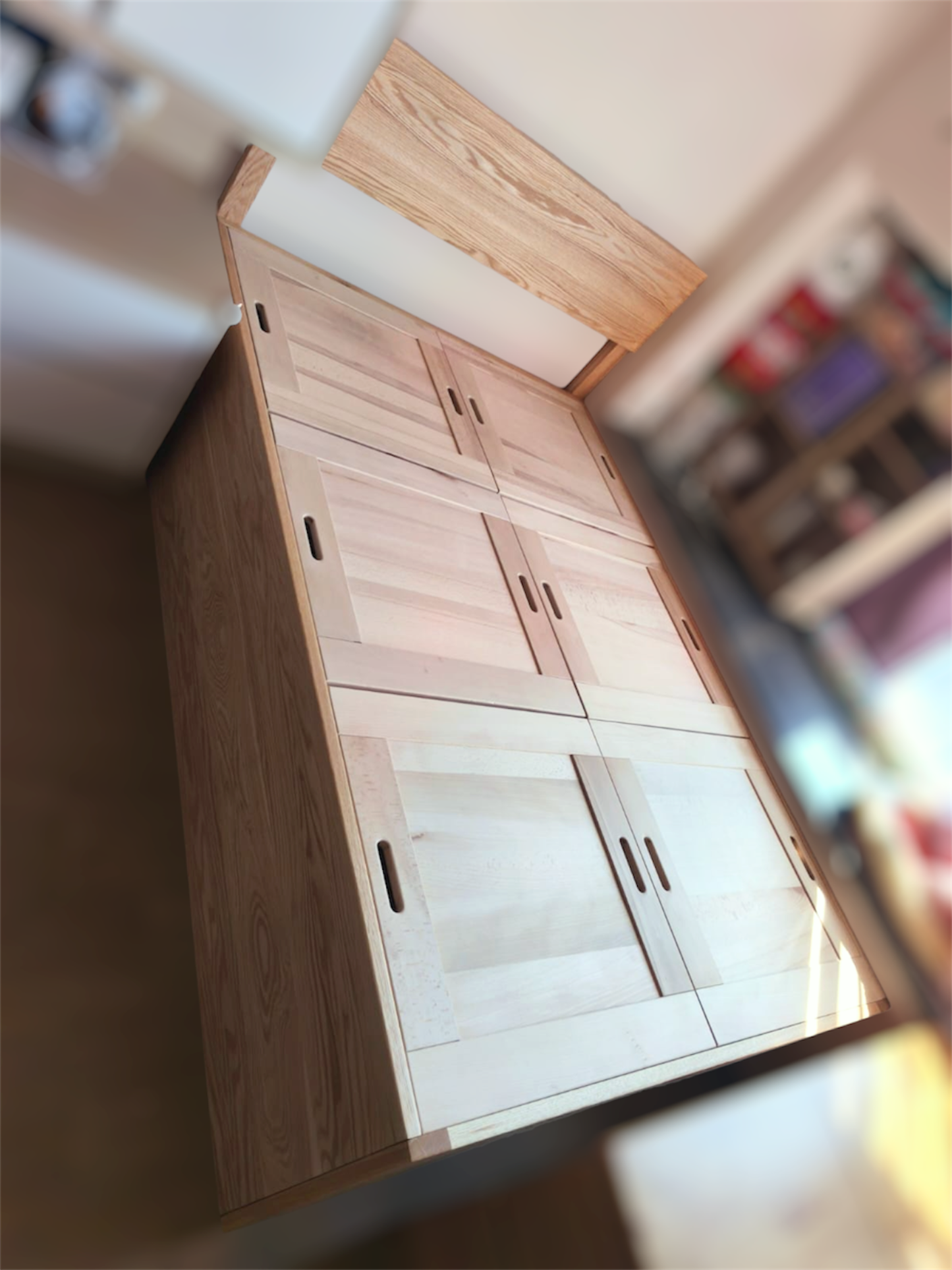 ［訂造案例］實木揭蓋式儲物床架08