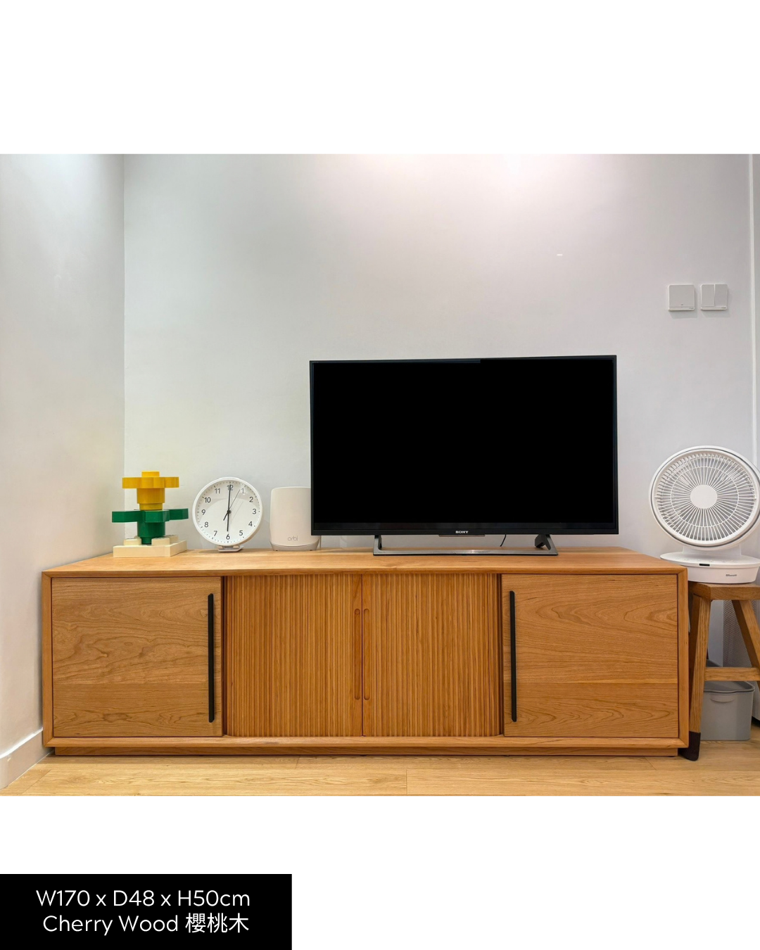 ［訂造案例］GRANDE Roller Door TV Board 實木捲簾電視櫃