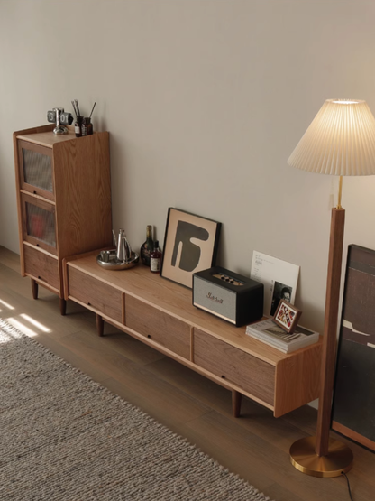 SIMPLY 2-drawer TV Board with lift-up Door 實木電視櫃（可訂造）