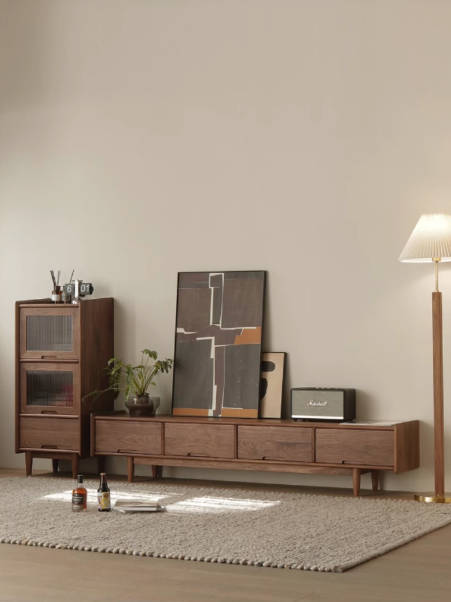 SIMPLY 2-drawer TV Board with lift-up Door 實木電視櫃（可訂造）