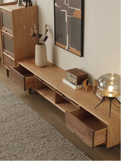 SIMPLY 2-drawer TV Board with lift-up Door 實木電視櫃（可訂造）
