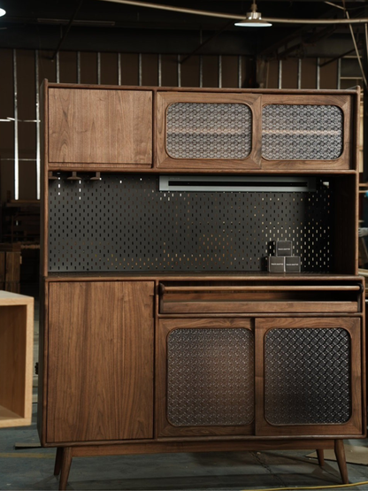 ［訂造案例］實木高餐邊櫃05