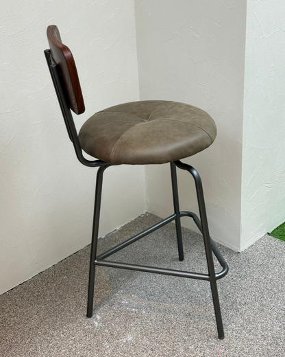 ATELIER Leather Bar Stool 實木真皮鐵藝吧櫈