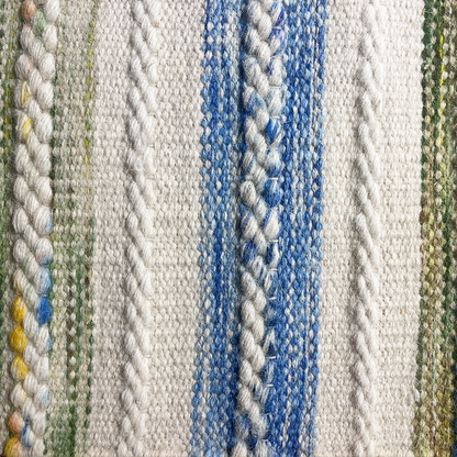 【已售出】India Hand-braided Wool Rug (white & blue) 印度羊毛編織地毯