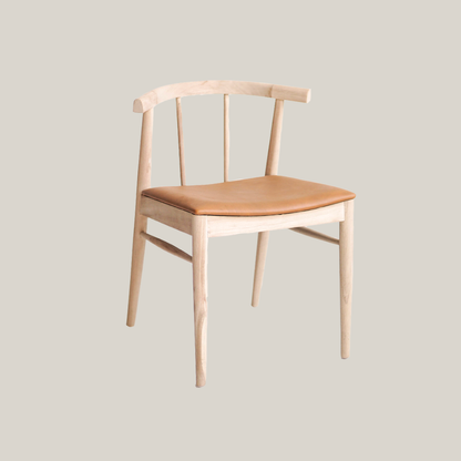 SAND Teak Dining Chair Leather solid wood calfskin dining chair