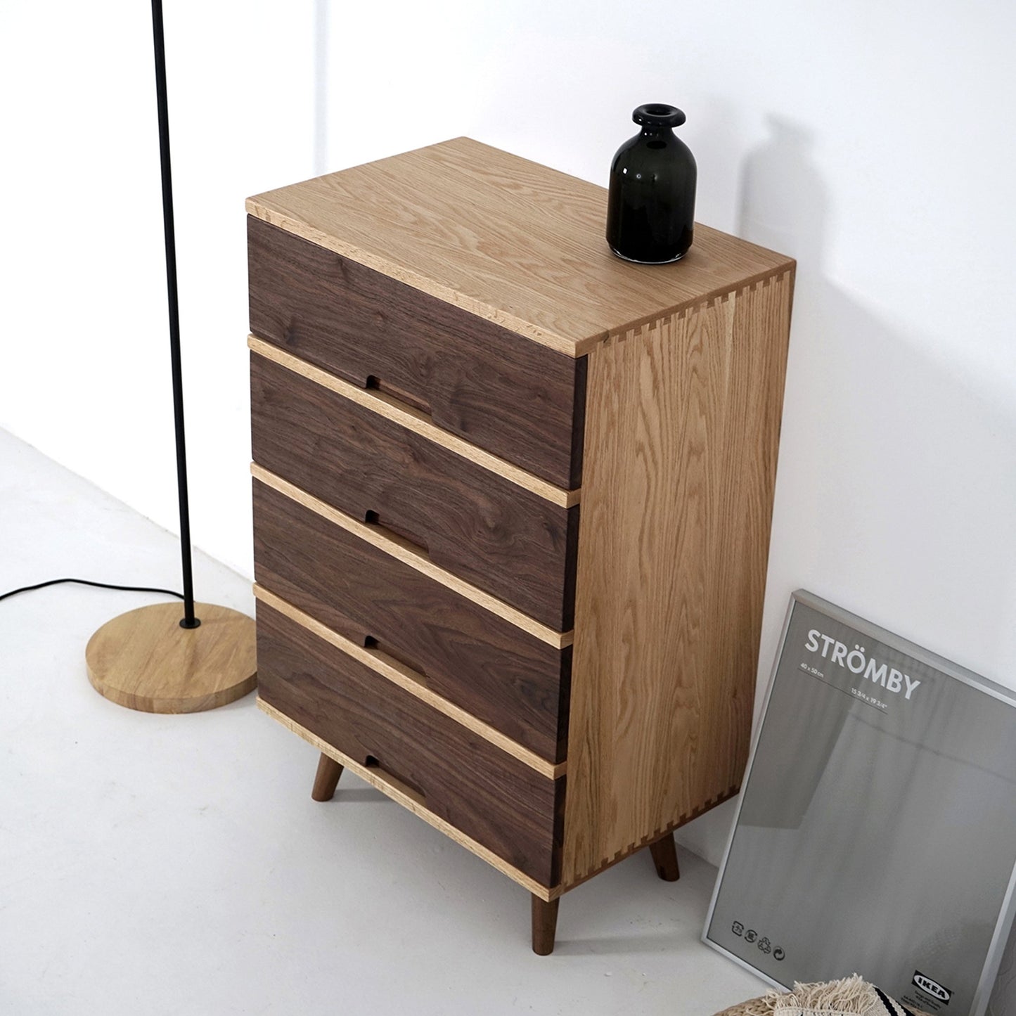 SIMPLY 60 Chest with 4-Drawer solid wood storage bucket