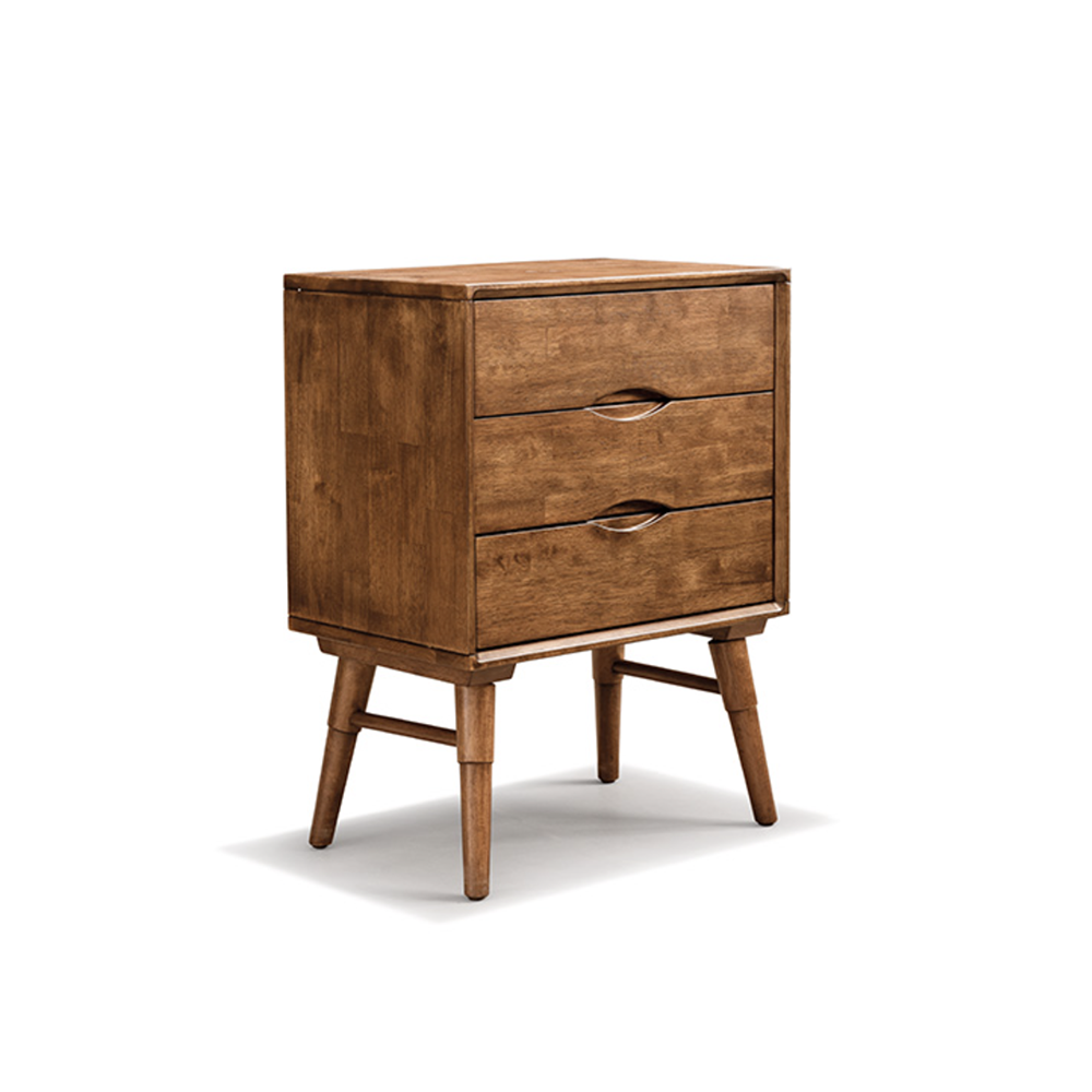 VARIETY Bedside Cabinet with 3-Drawer solid wood bedside table 